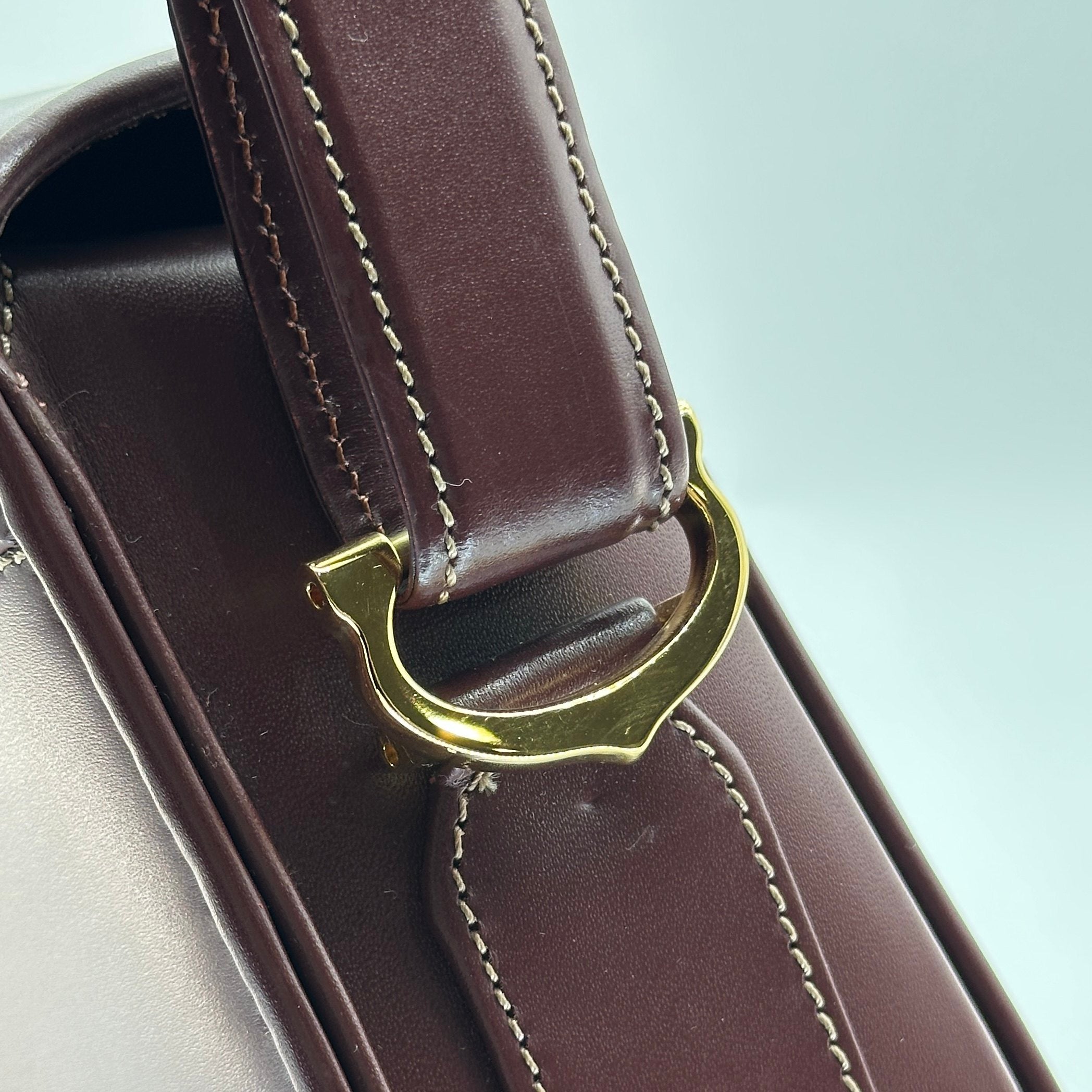 cariter must de cartier burgundy bordeaux shoulder bag