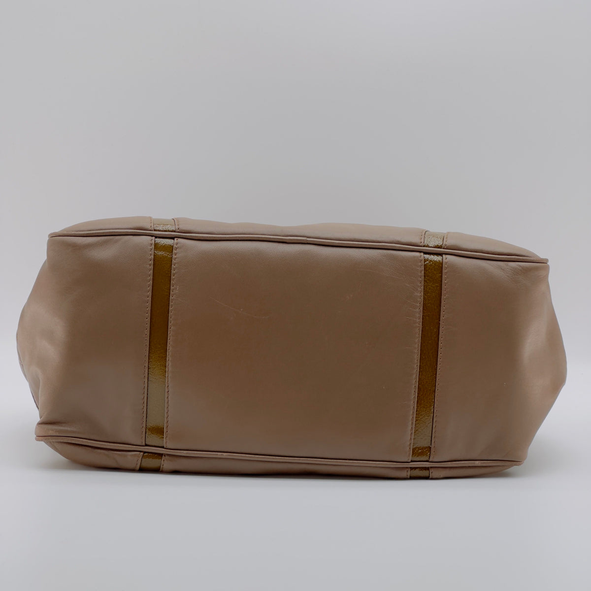 Loewe Nylon and Leather Anagram Small Beige Boston Bag