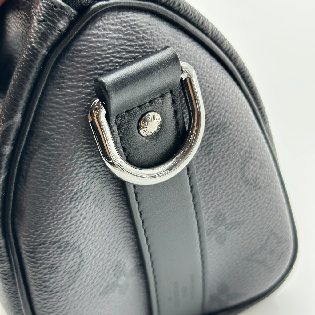 LOUIS VUITTON 2way M46271 IC chip Black Grey Keepall Bandouliere 25	Monogram Eclipse