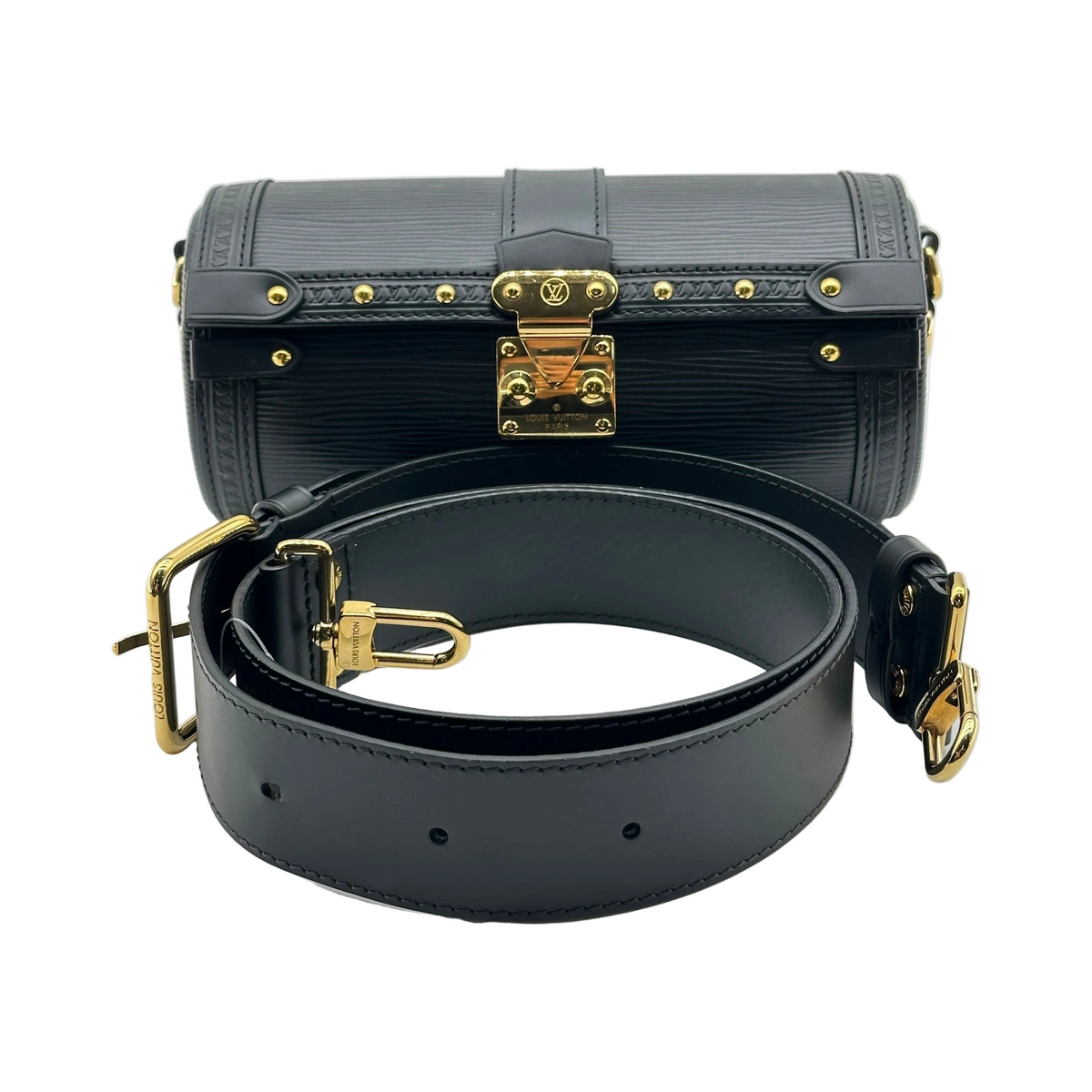 Louis Vuitton Epi Leather Papillon Trunk Black Crossbody Bag M58655