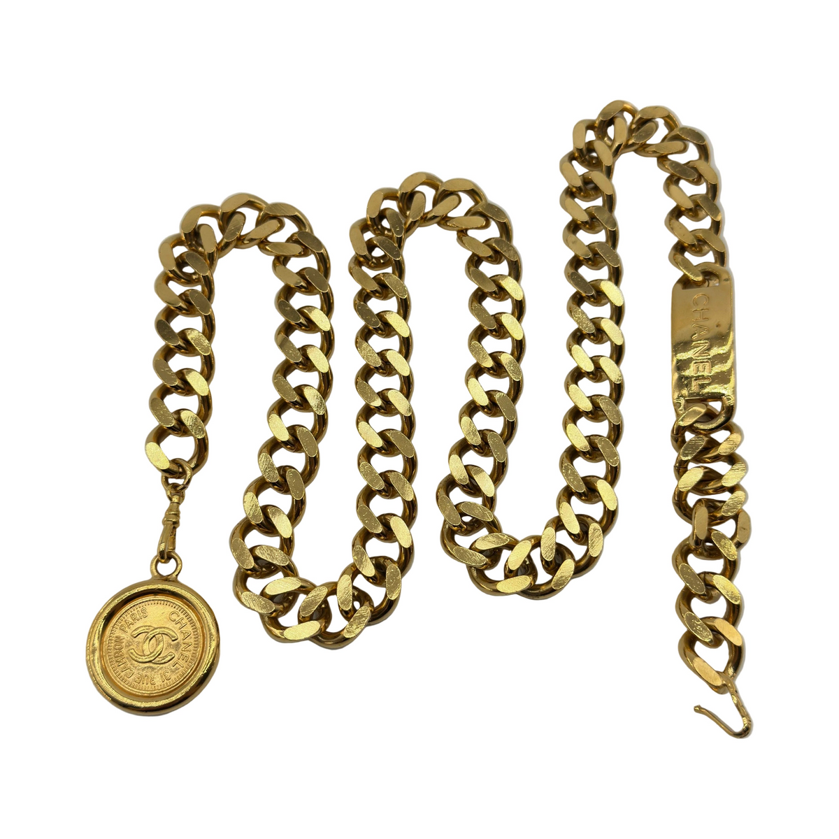 Chanel Coco Mark Medallion Gold-Tone Chain Belt