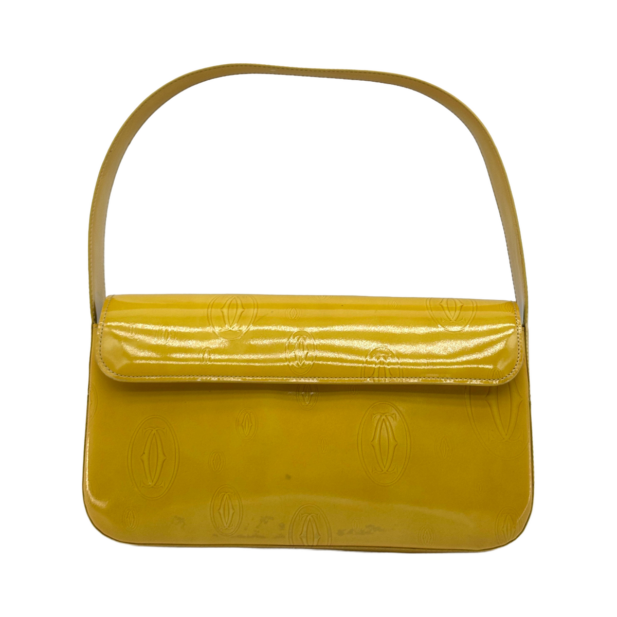 Cartier Patent Leather Happy Birthday Small Yellow Shoulder Bag