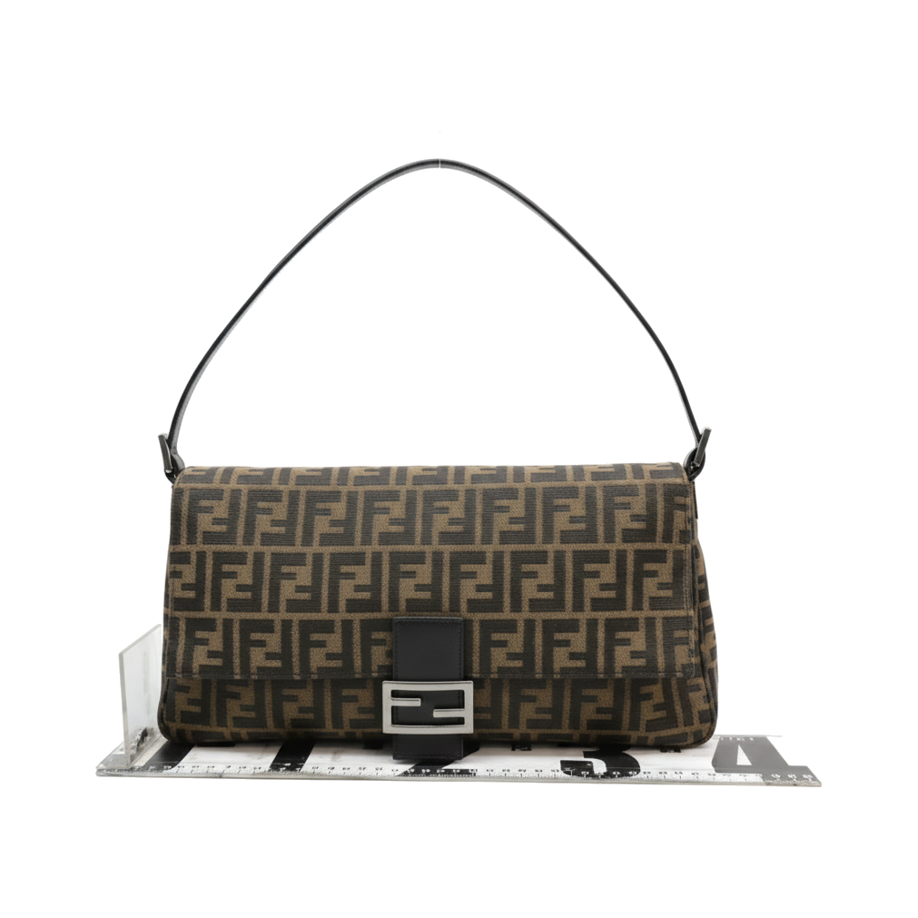 Fendi Zucca Canvas Mamma Baguette Medium Brown Shoulder Bag