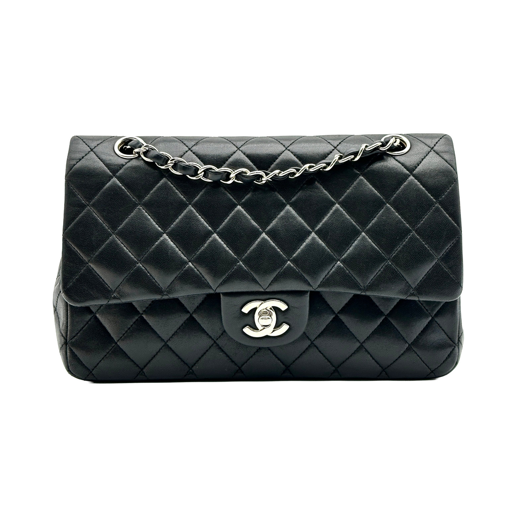 Chanel Quilted Lambskin Classic Double Flap Black Shoulder Bag