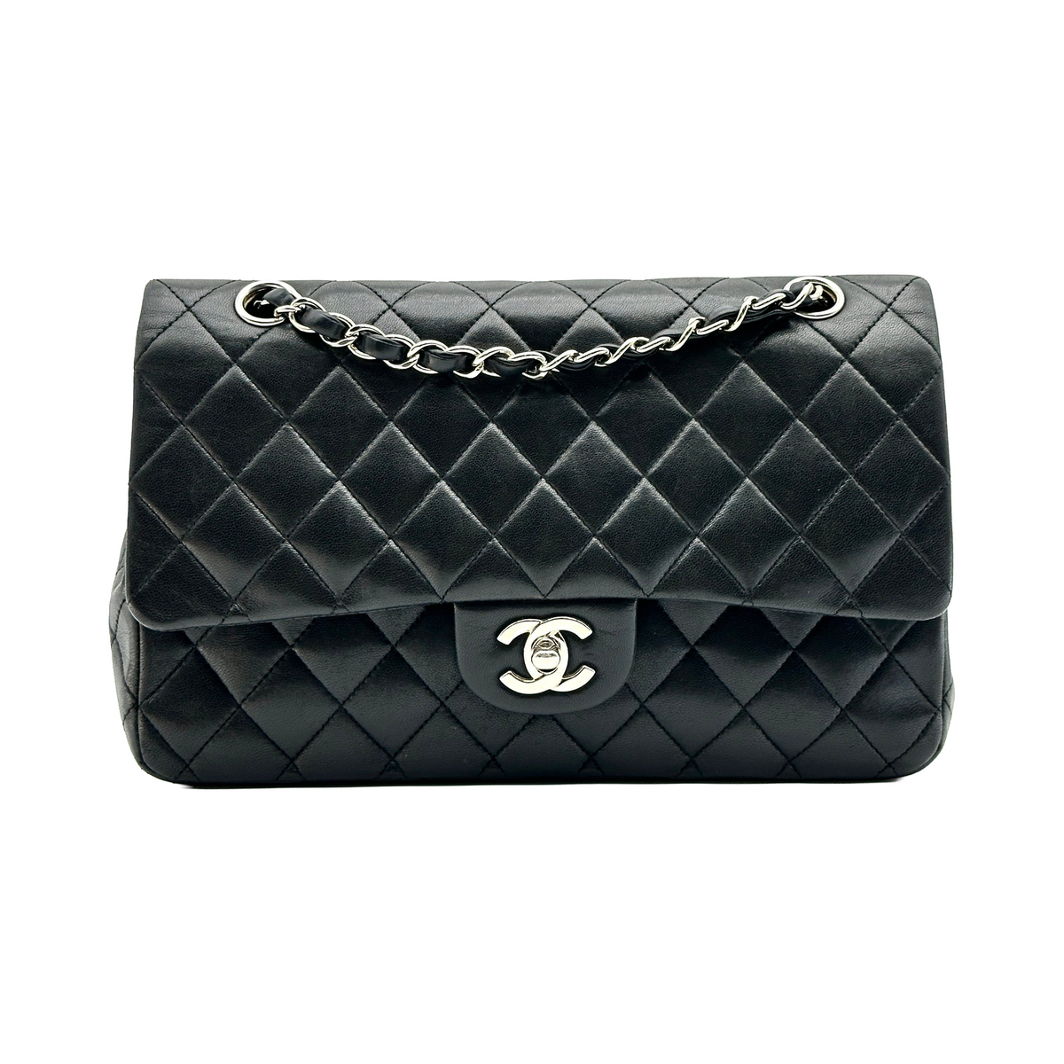 Chanel Quilted Lambskin Classic Double Flap Black Shoulder Bag
