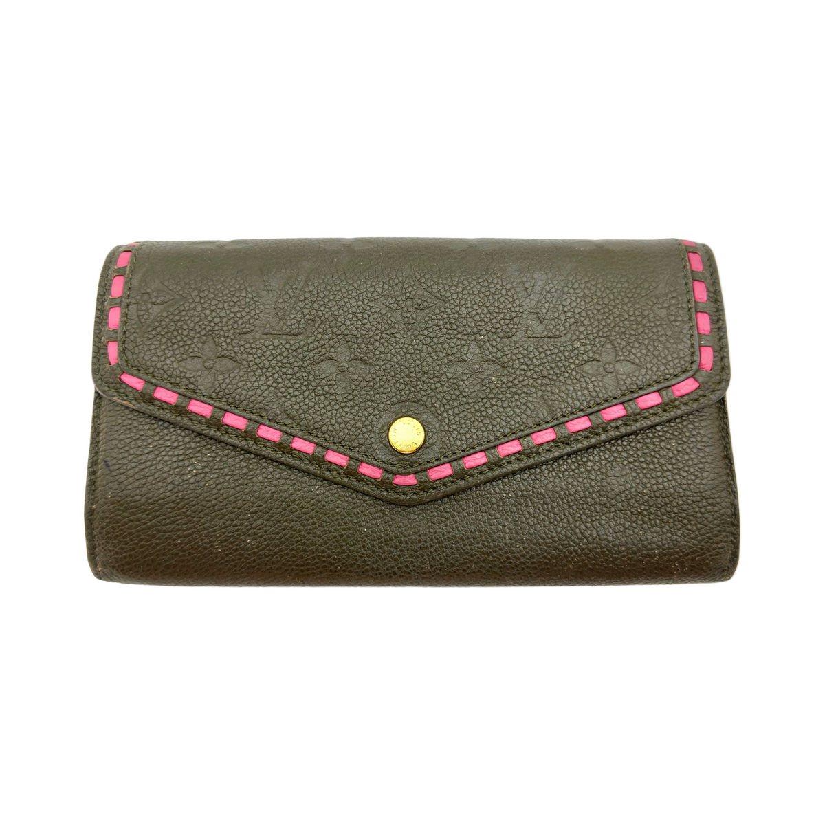 Louis Vuitton Monogram Empreinte Portefeuille Sarah Khaki Long Wallet