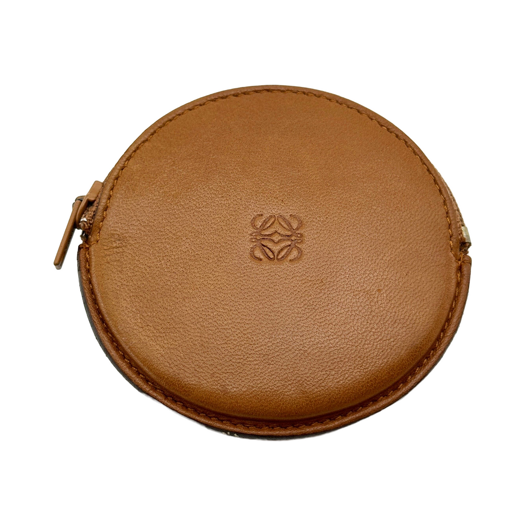 Loewe Leather Brown Round Coin Purse