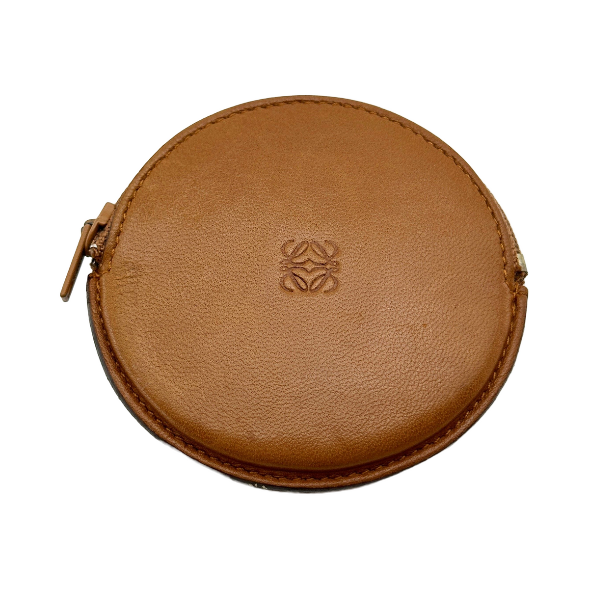 Loewe Leather Brown Round Coin Purse