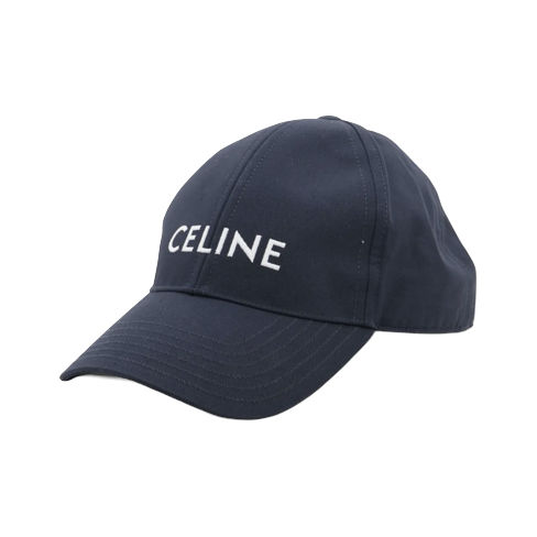 Celine 2AUA1969P Logo Cap L Cotton Navy Blue Wears Lint on fabric Marked Creases