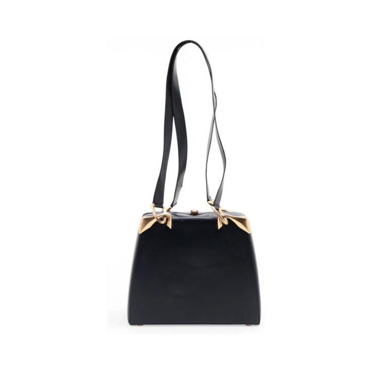 Celine Vintage Leather Shoulder bag Navy Blue