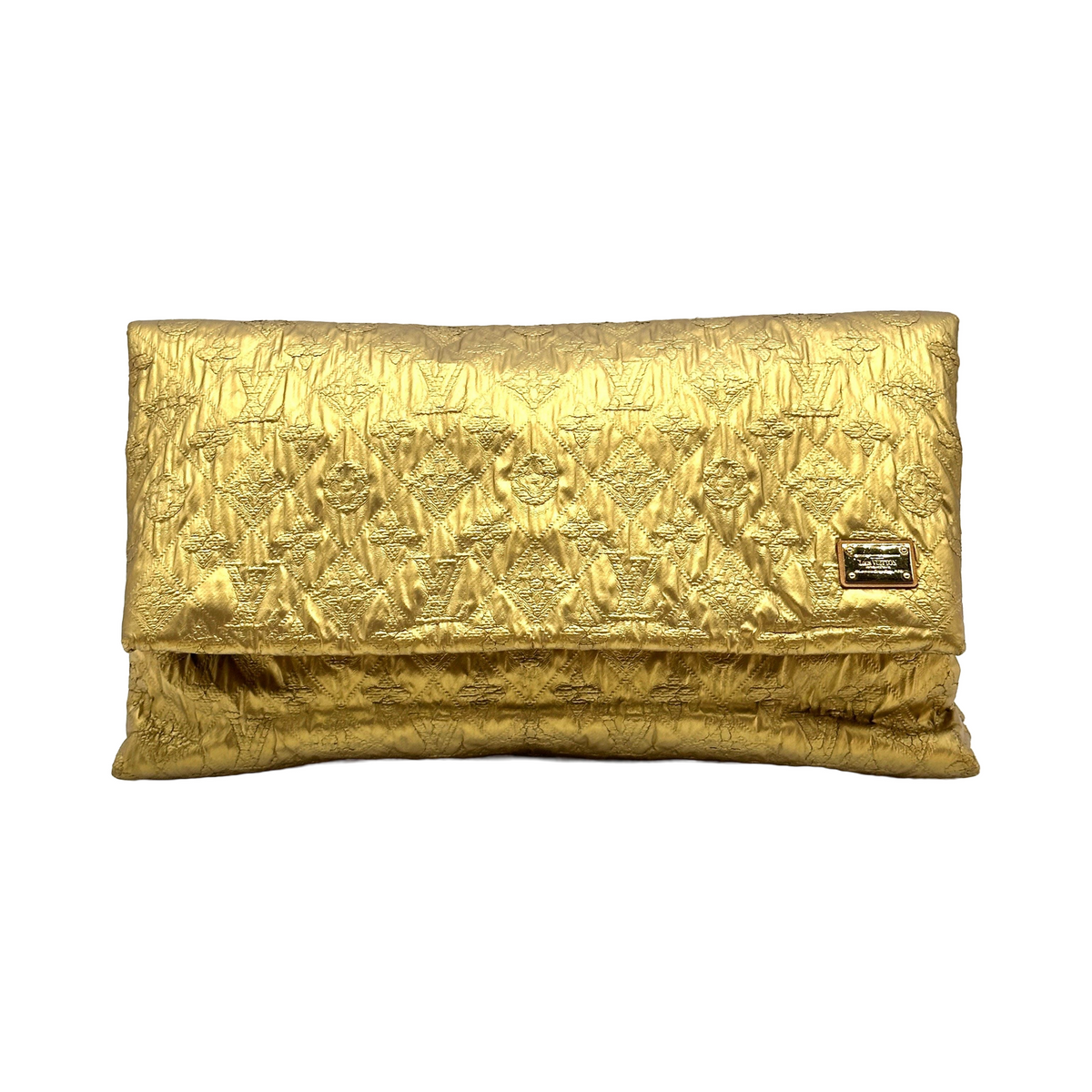 Louis Vuitton Quilted Monogram Coated Fabric Limelight Gold Clutch Bag