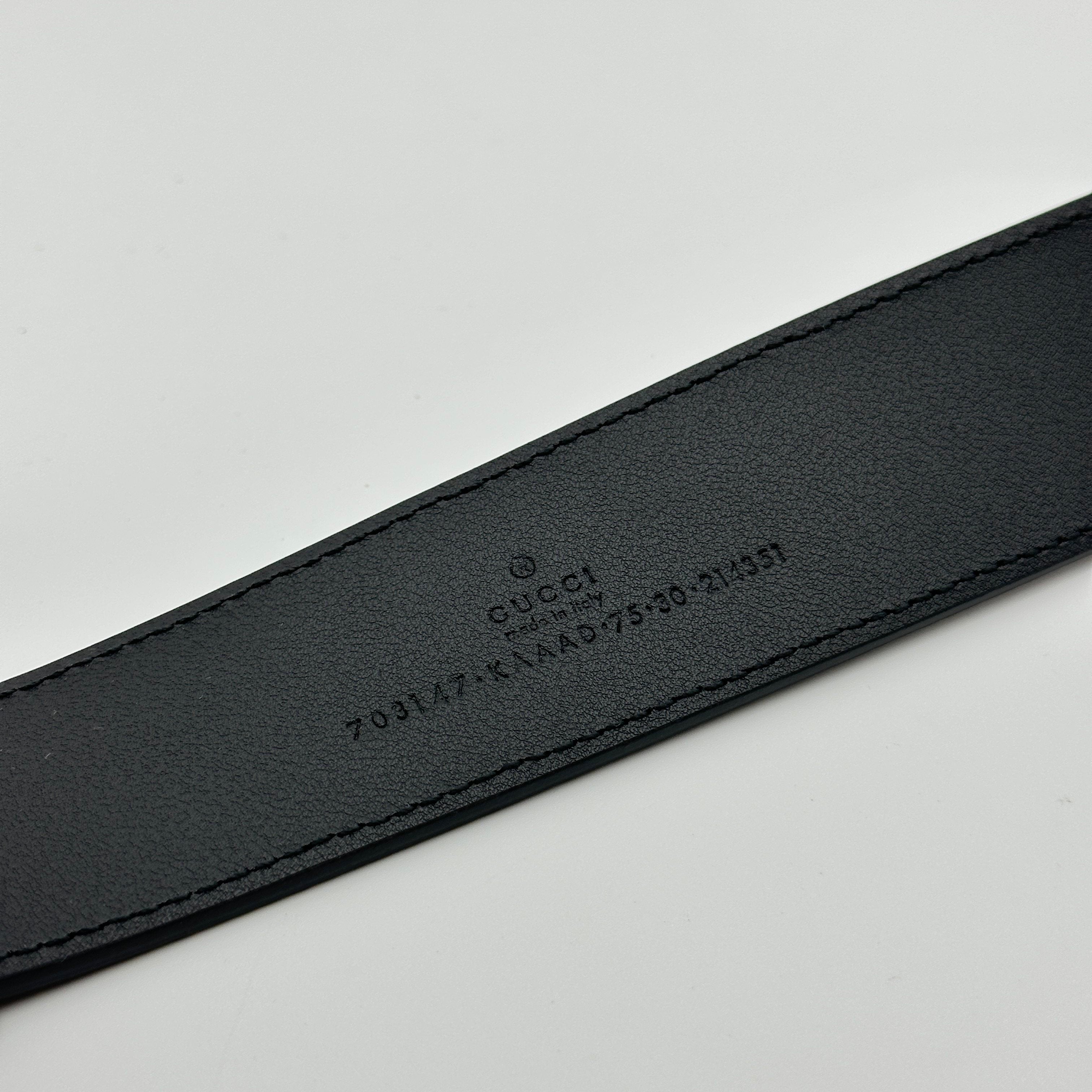 gucci gg supreme leather belt black