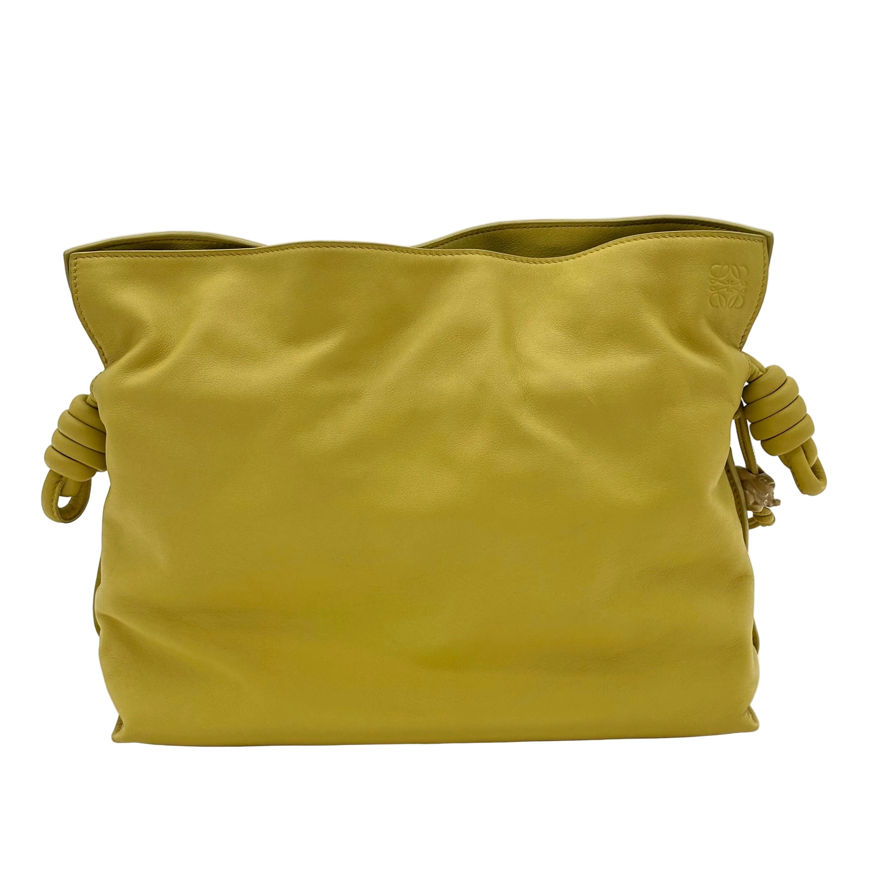 LOEWE Flamenco Clutch Leather Shoulder Bag with Anagram Strap