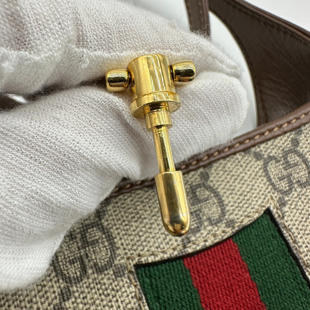 Gucci Jackie 1961 GG Supreme Shoulder Bag Beige and Brown