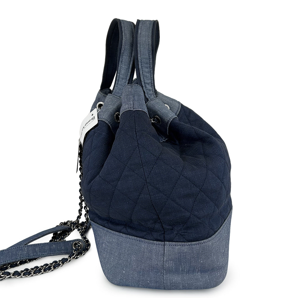 Chanel Blue Quilted Denim Medallion Backpack 2-Way 19 Series