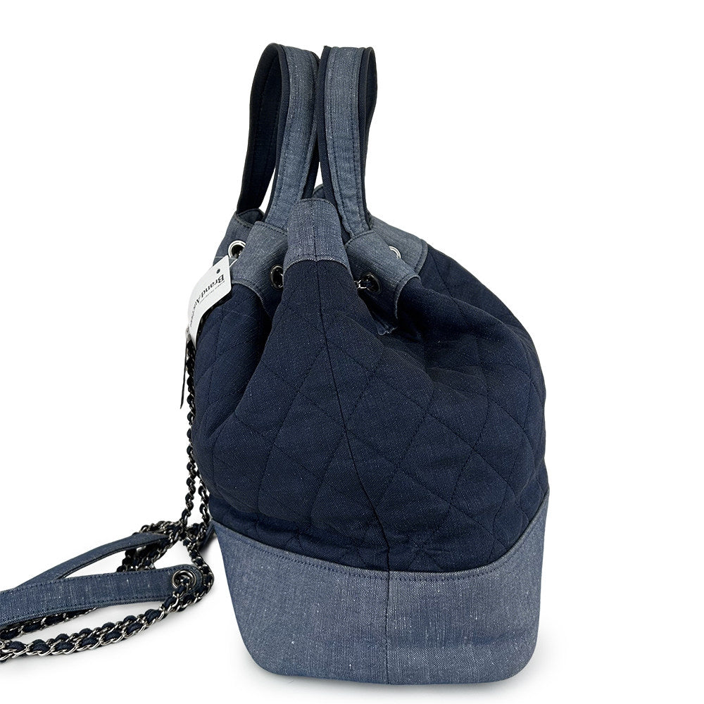 Chanel Blue Quilted Denim Medallion Backpack 2-Way 19 Series