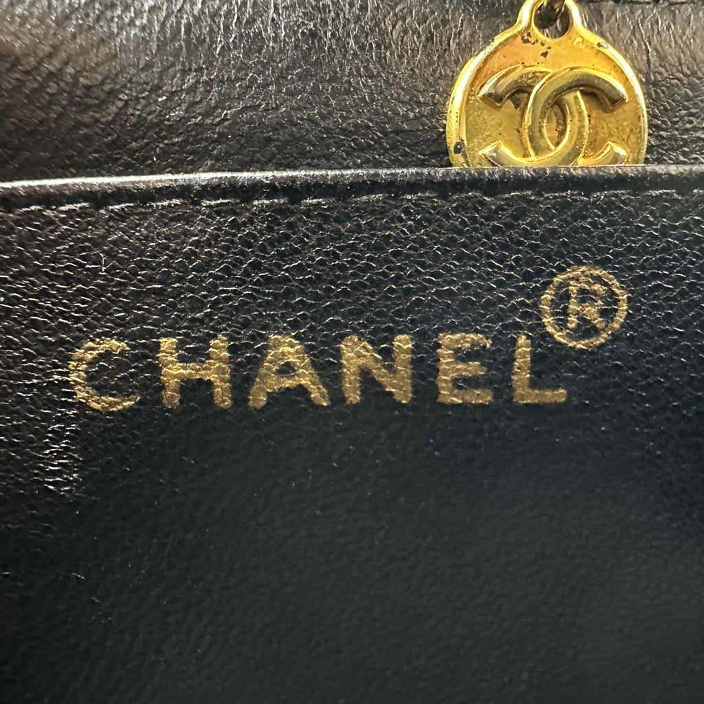 Chanel Quilted Kelly Black Leather Shoulder Bag