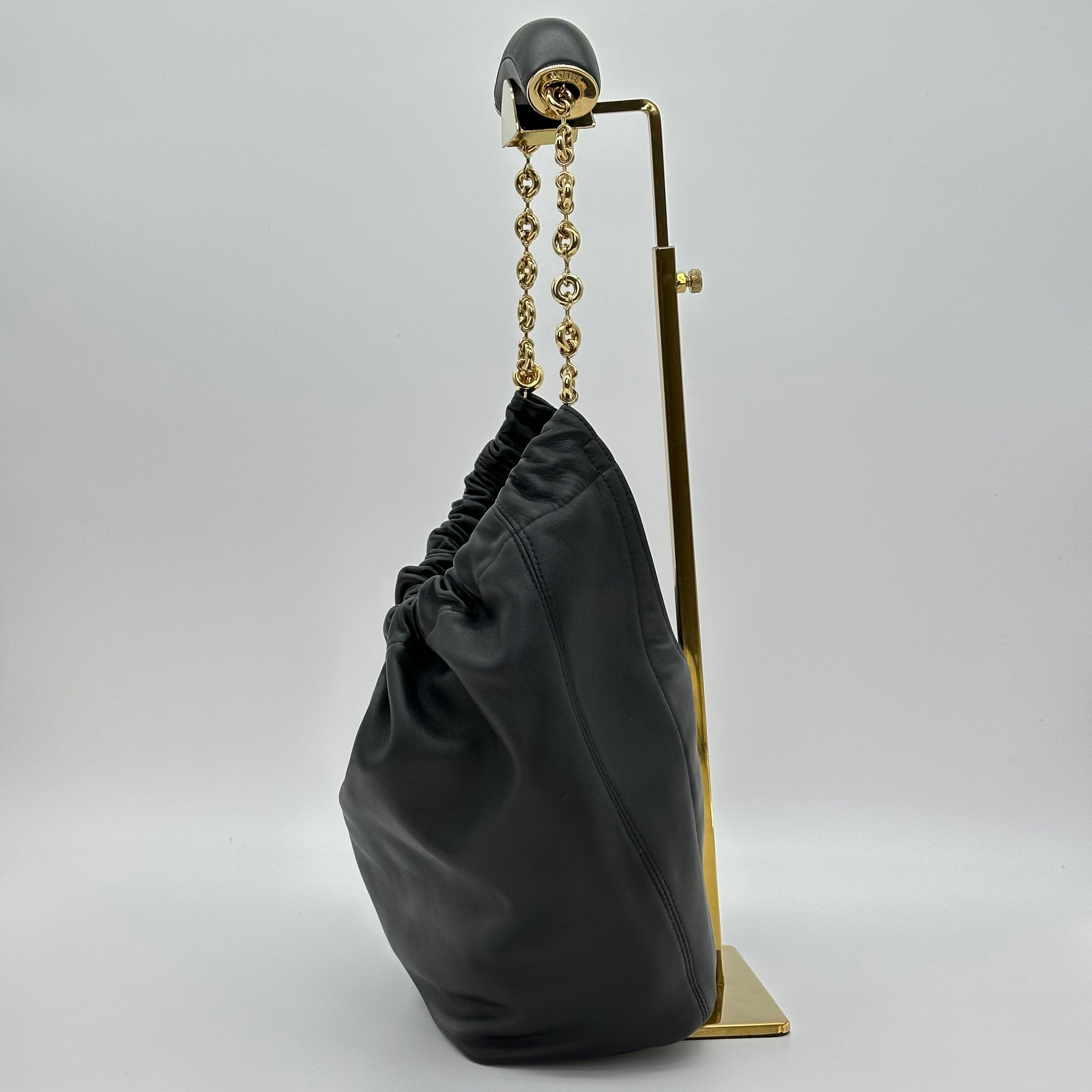 LOEWE Small Squeeze bag in mellow nappa lambskin Black 2way HOBO