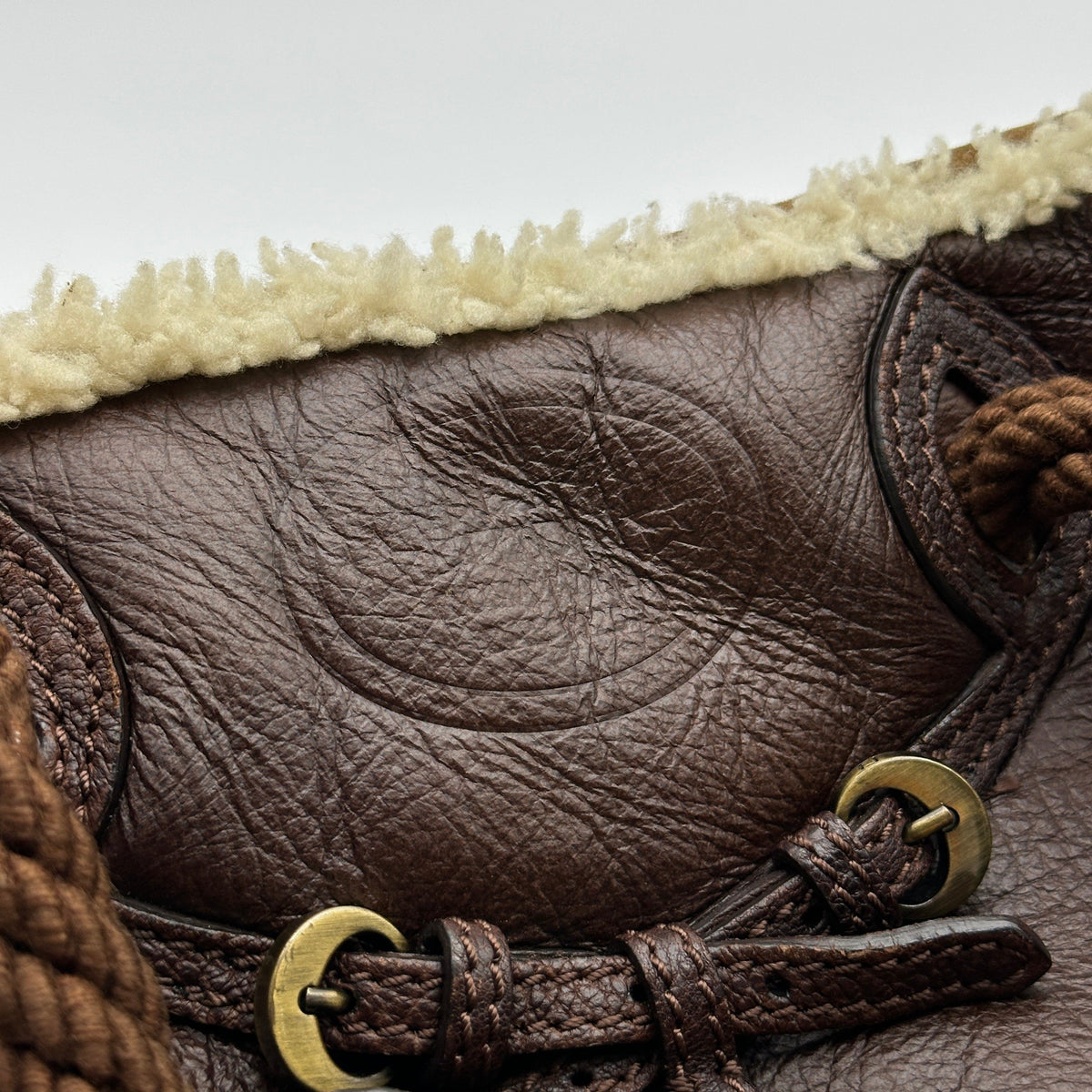 Fendi Shearling Leather Mouton Brown Handbag