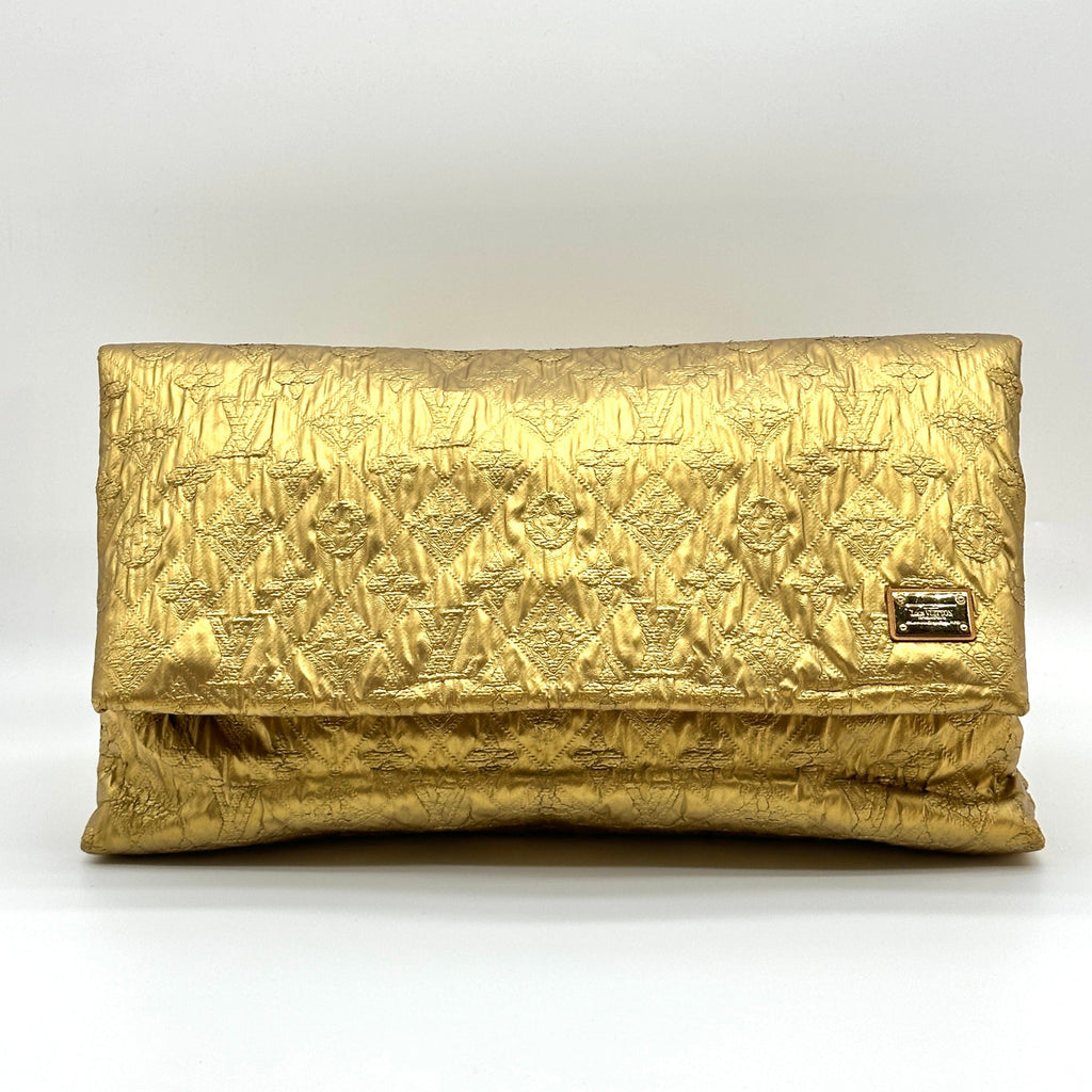 Louis Vuitton Quilted Monogram Coated Fabric Limelight Gold Clutch Bag