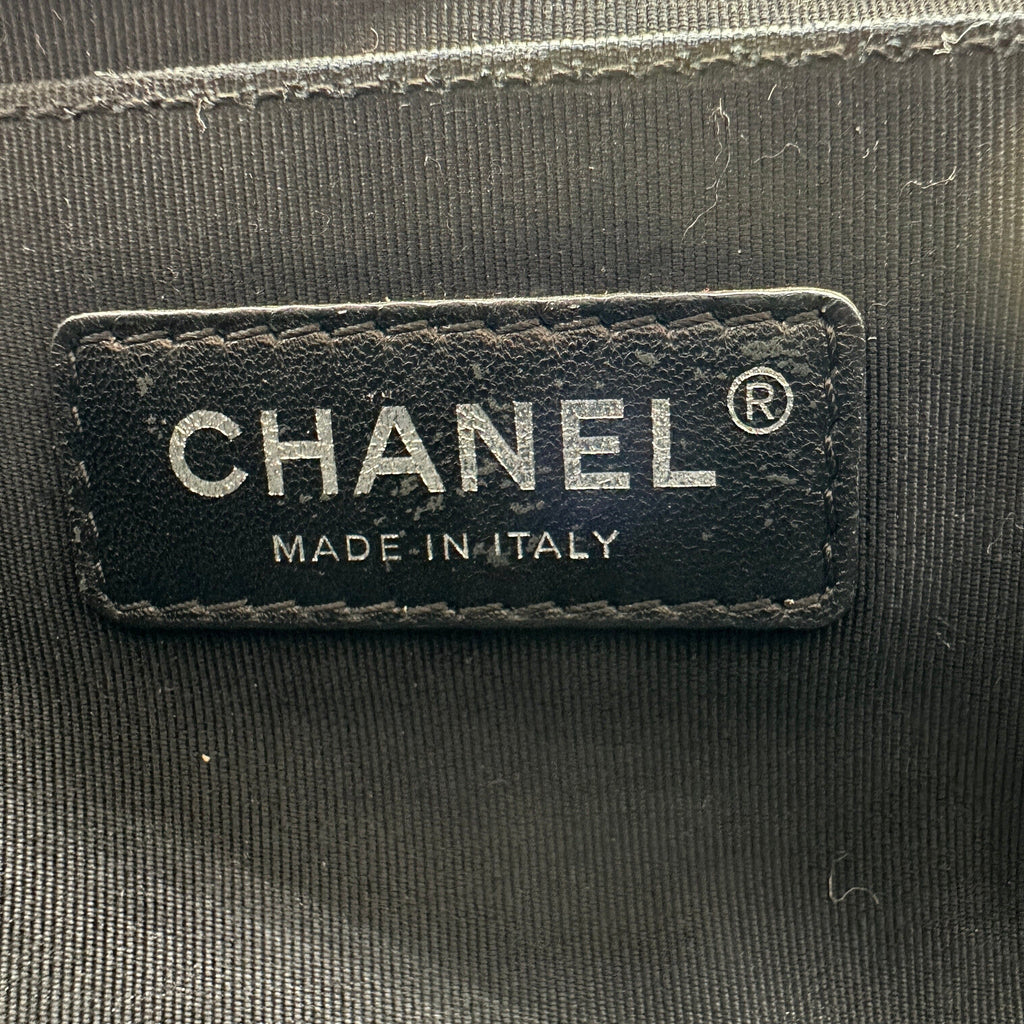 Chanel BOY CHANEL 25 Lambskin x rhinestone Chain Shoulder Bag Brown Gunmetal Fittings 23082107 23XXXXXX A67086