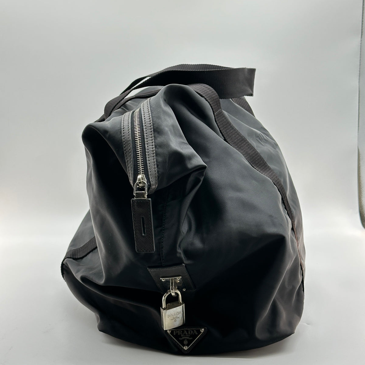 Prada Nylon Boston Black Travel Bag