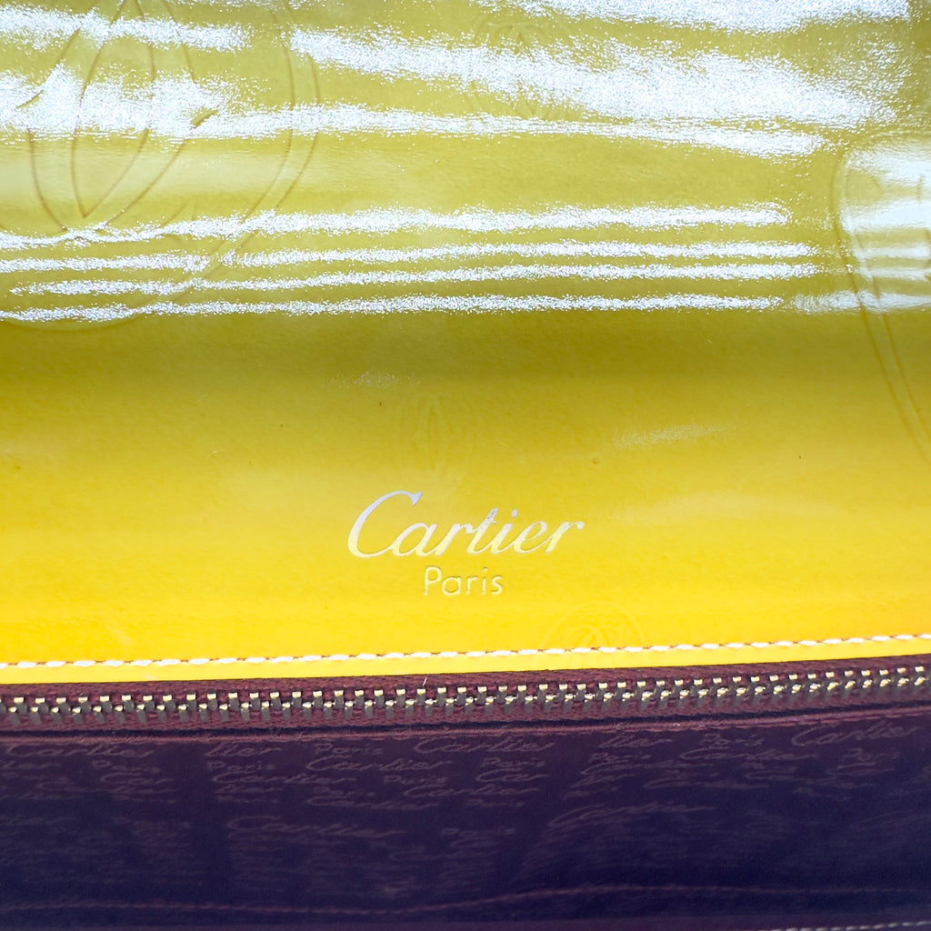 Cartier Patent Leather Happy Birthday Small Yellow Shoulder Bag