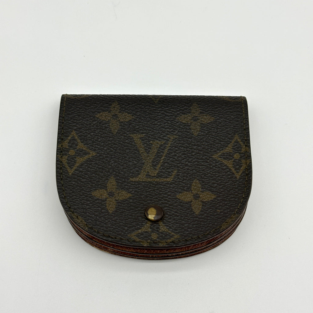 Louis Vuitton Monogram Canvas Porte Monnaie Gousset Small Brown Coin Purse