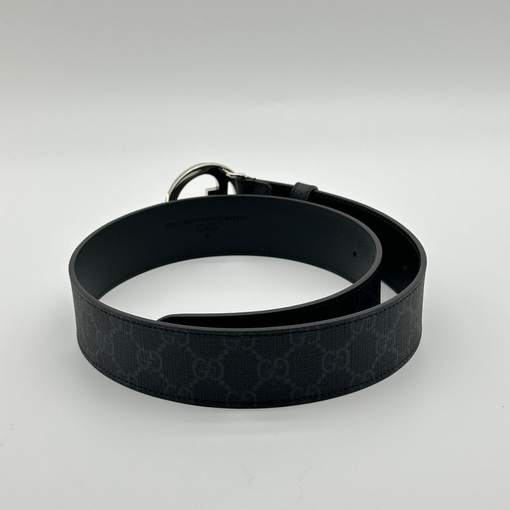 gucci gg supreme leather belt black