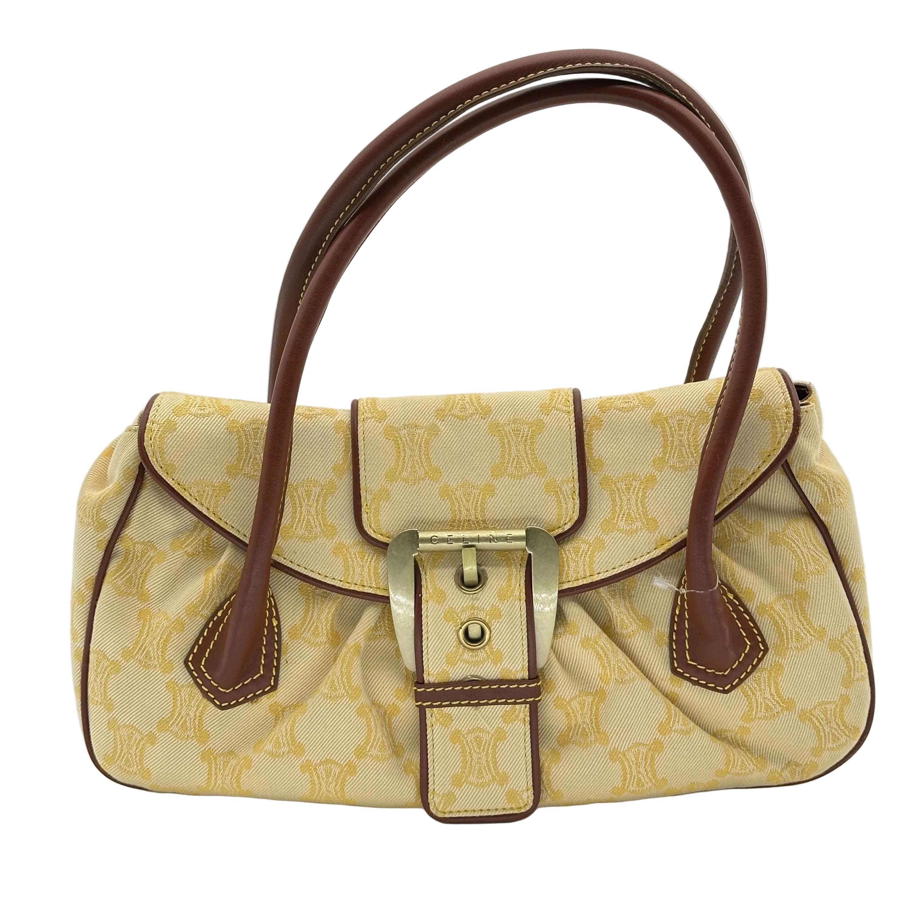 Celine Yellow Macadam Shoulder Bag