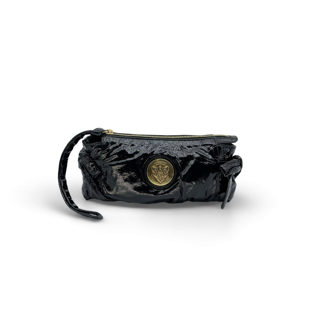 Gucci Black Patent Leather Hysteria Clutch
