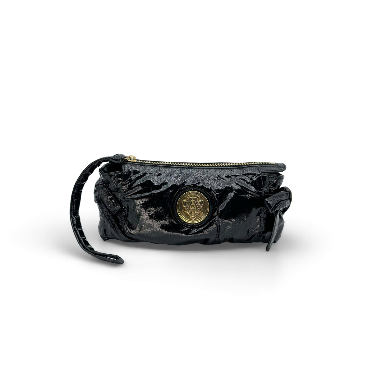 Gucci Black Patent Leather Hysteria Clutch