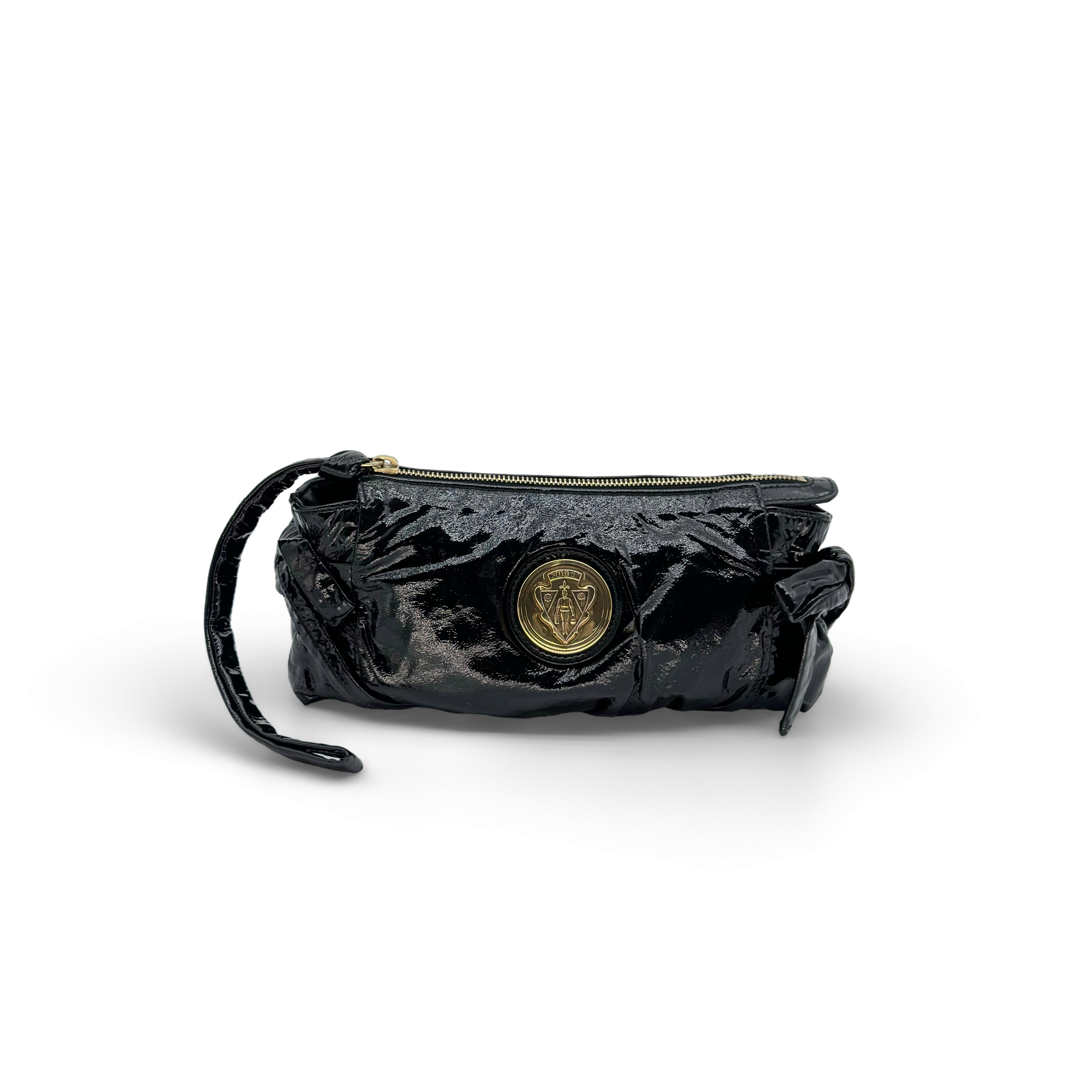 Gucci Black Patent Leather Hysteria Clutch