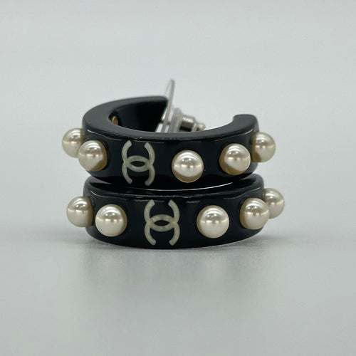 Chanel Earrings  Black Pearls