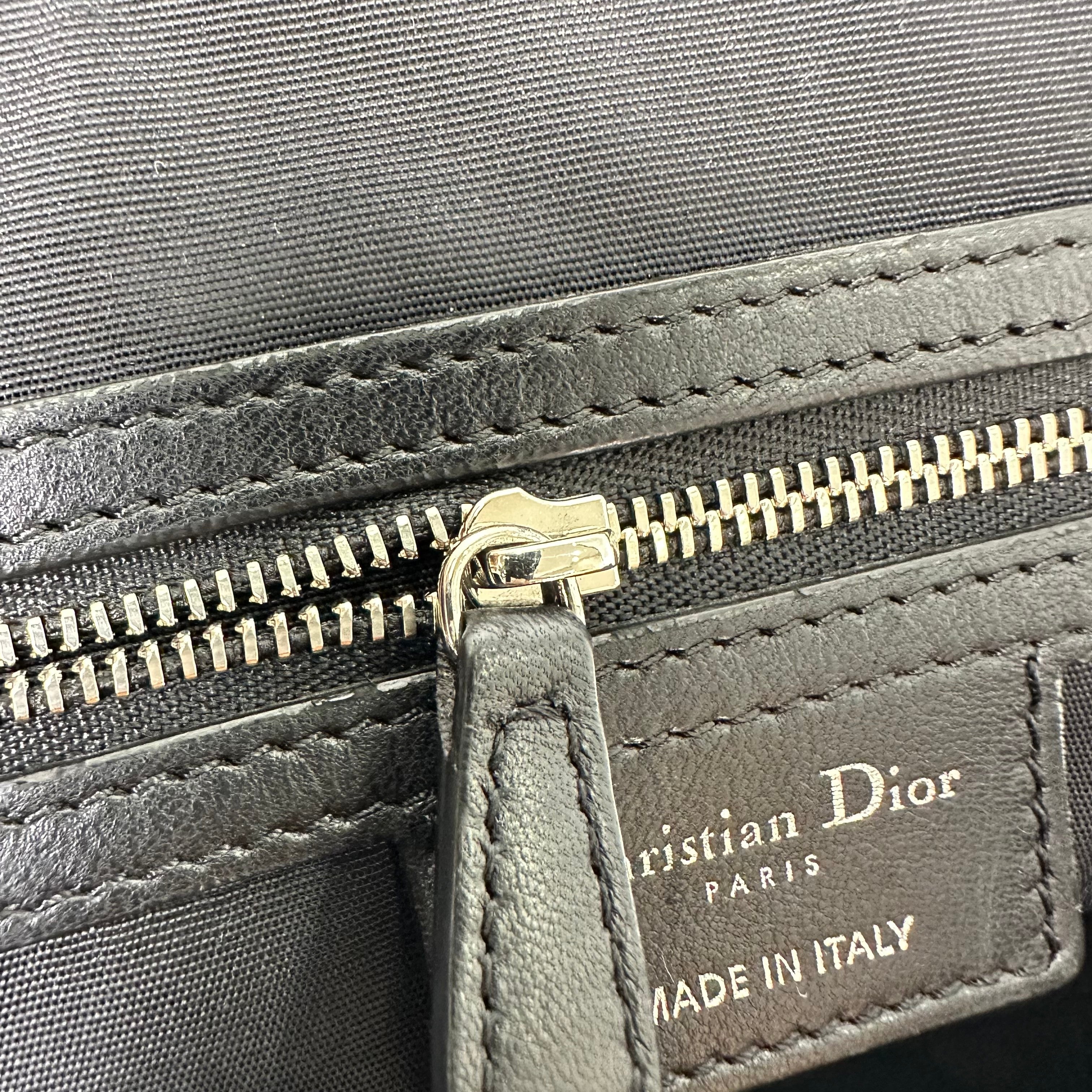 Christian Dior Lambskin Cannage Medium Dior Soft Shopping Tote Black