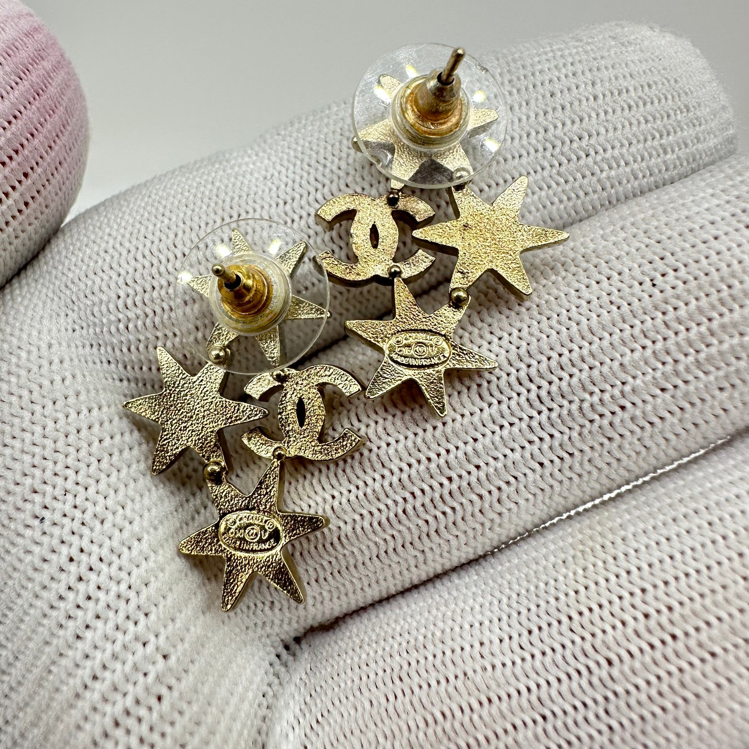 Chanel Crystal-Embellished Star Stud Earrings