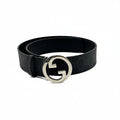 gucci gg supreme leather belt black