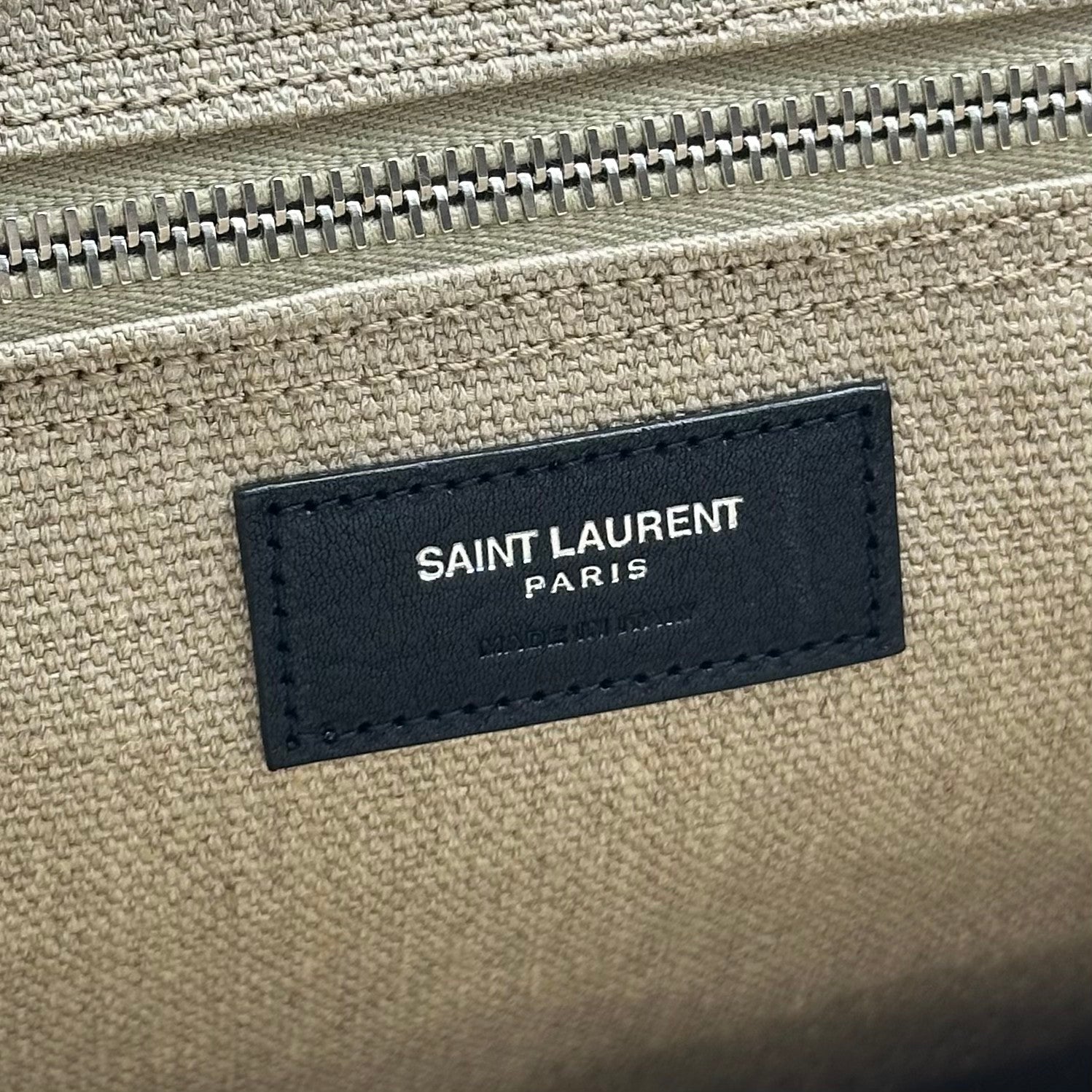 Saint Laurent cream ‘Rive Gauche North/South’ shopper bag