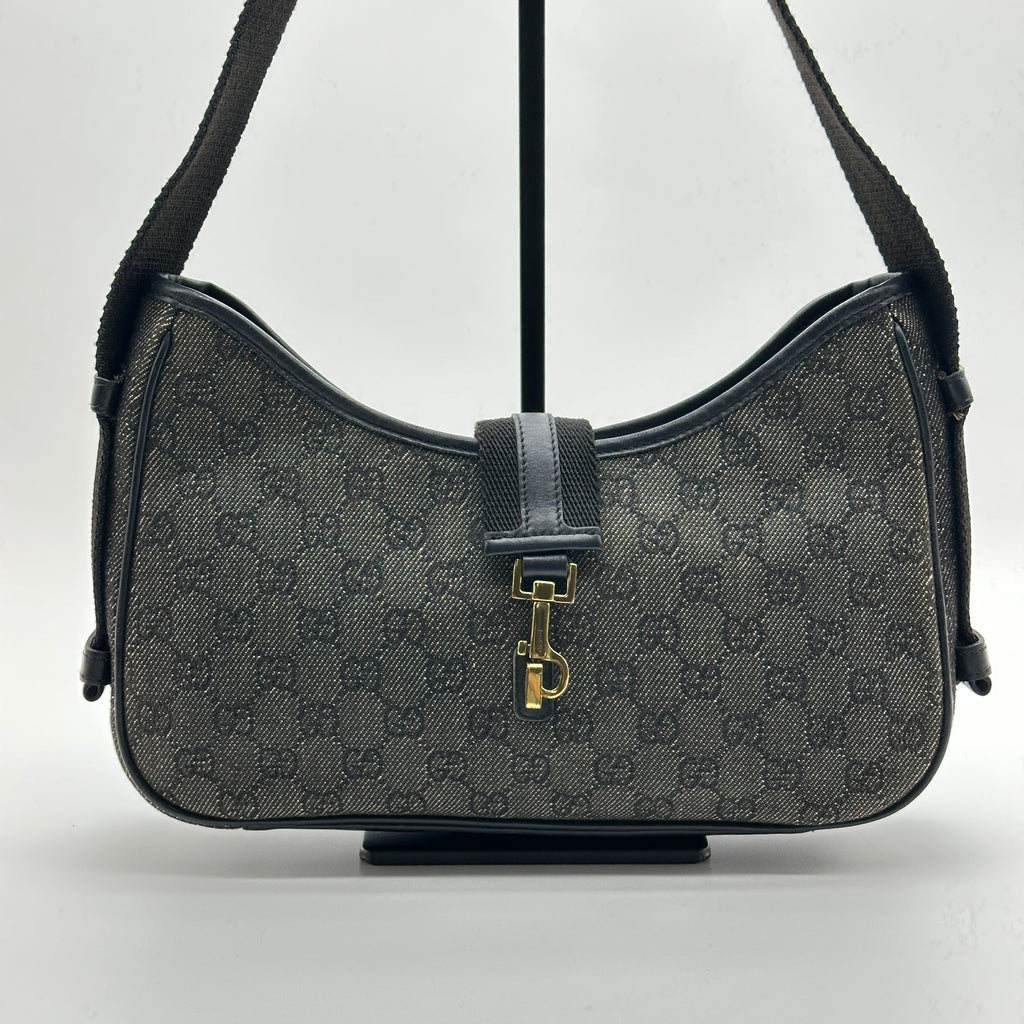 gucci jackie bag black gg canvas