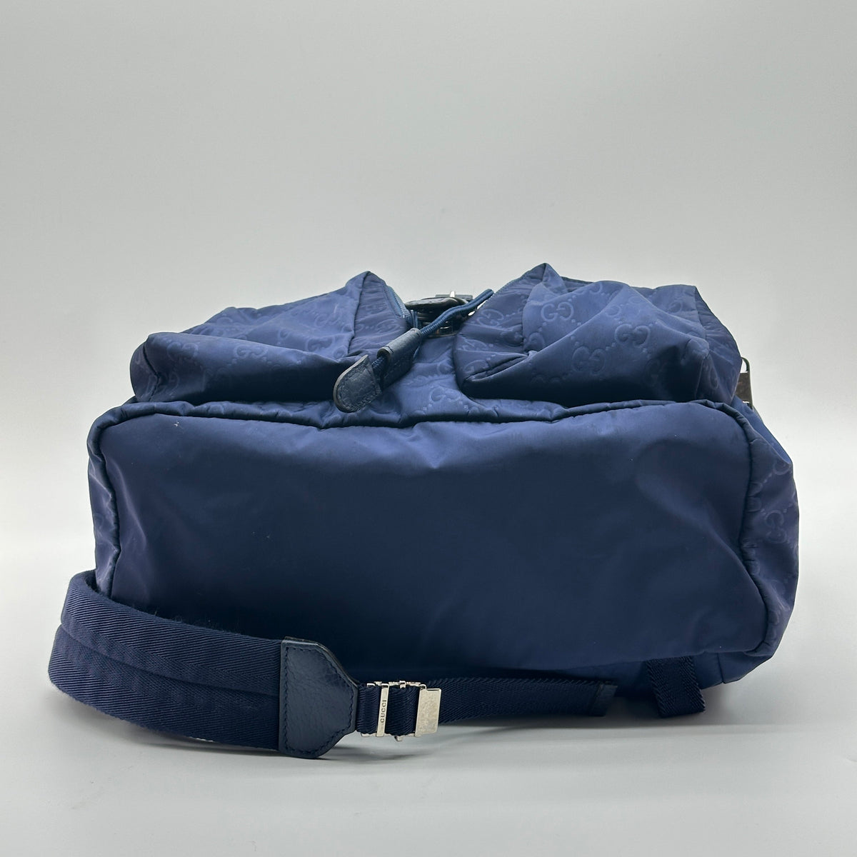 Gucci Nylon Guccissima Monogram Blue Backpack