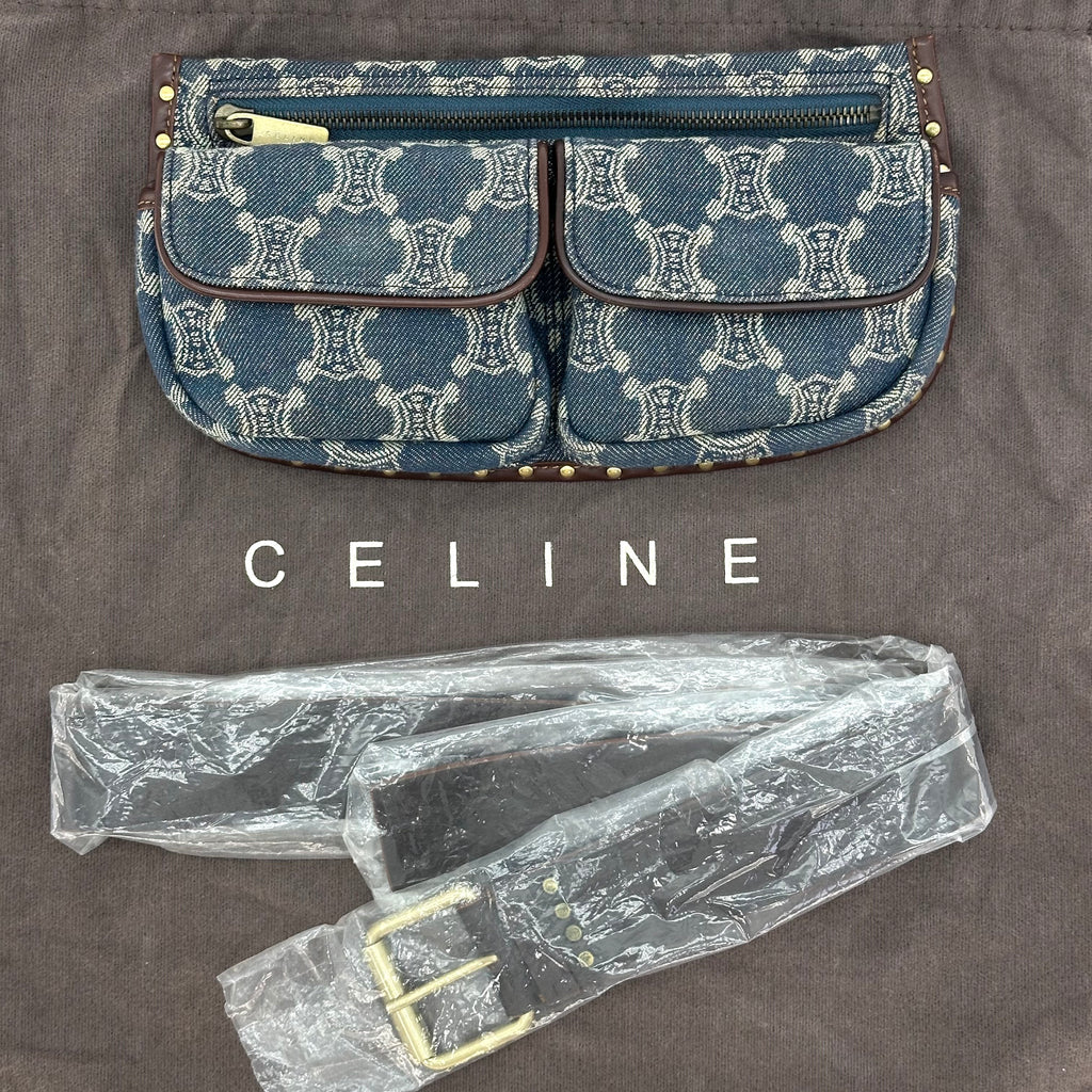 Celine Paris Macadam Denim Body Bag / Waist Bag