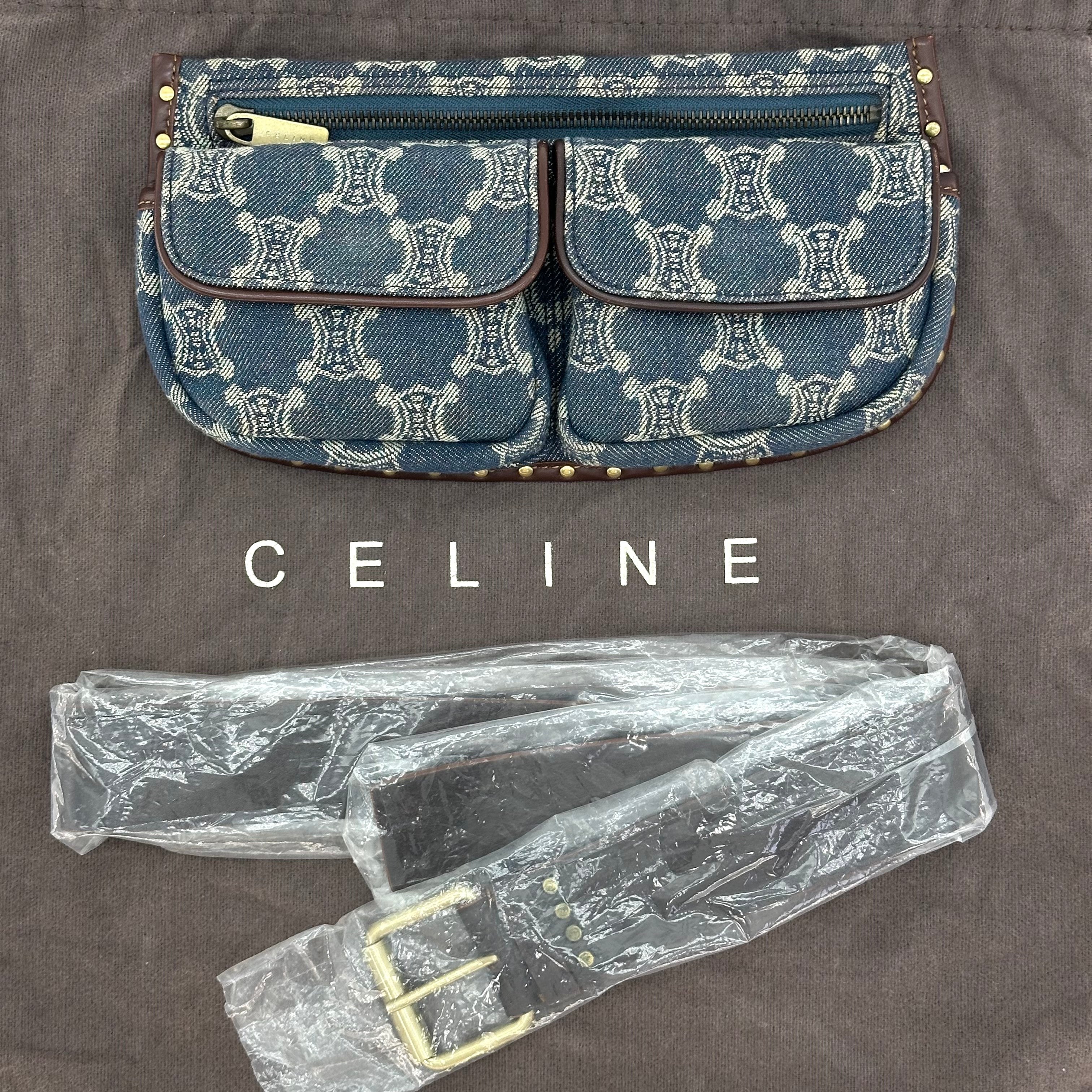 Celine Paris Macadam Denim Body Bag / Waist Bag
