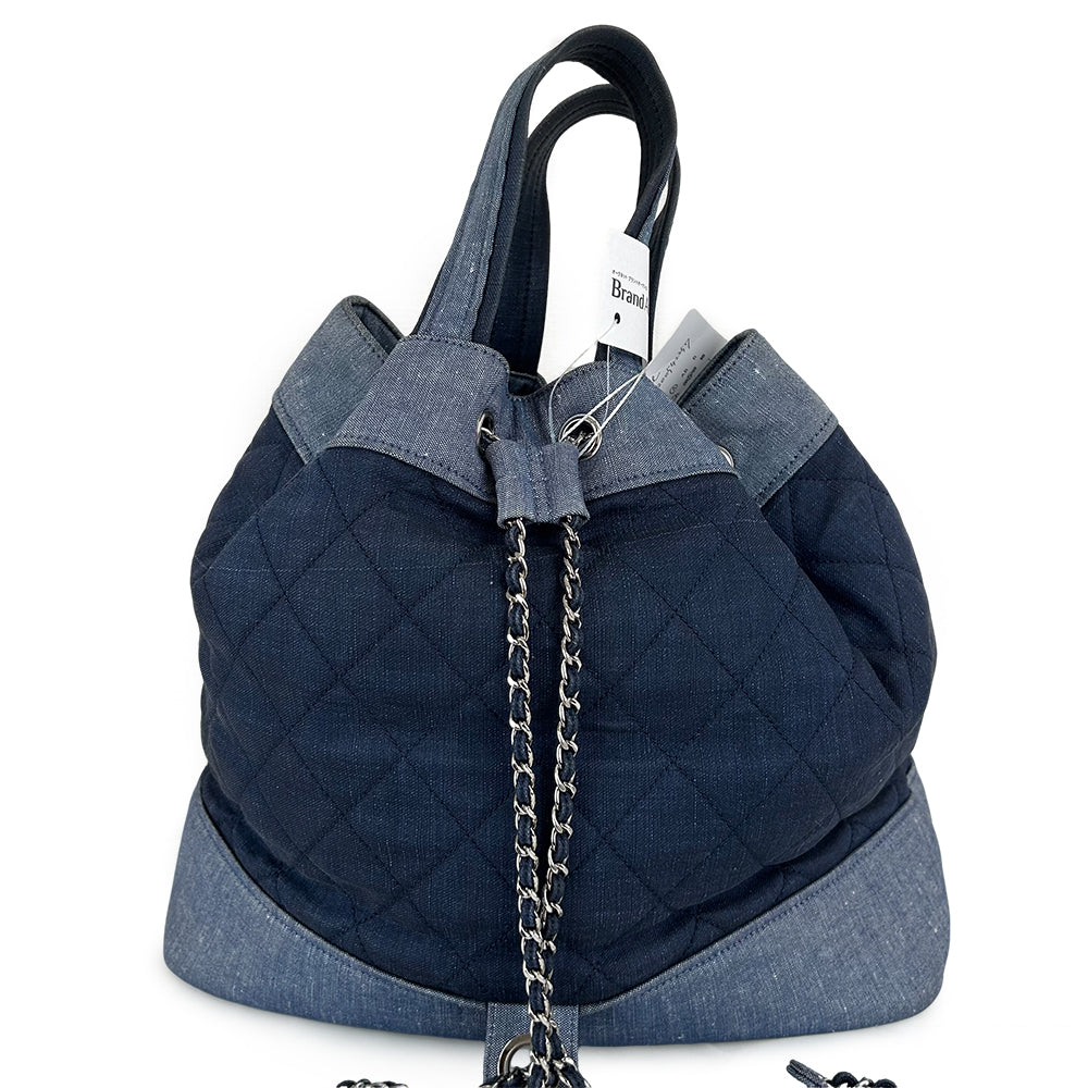 Chanel Blue Quilted Denim Medallion Backpack 2-Way 19 Series