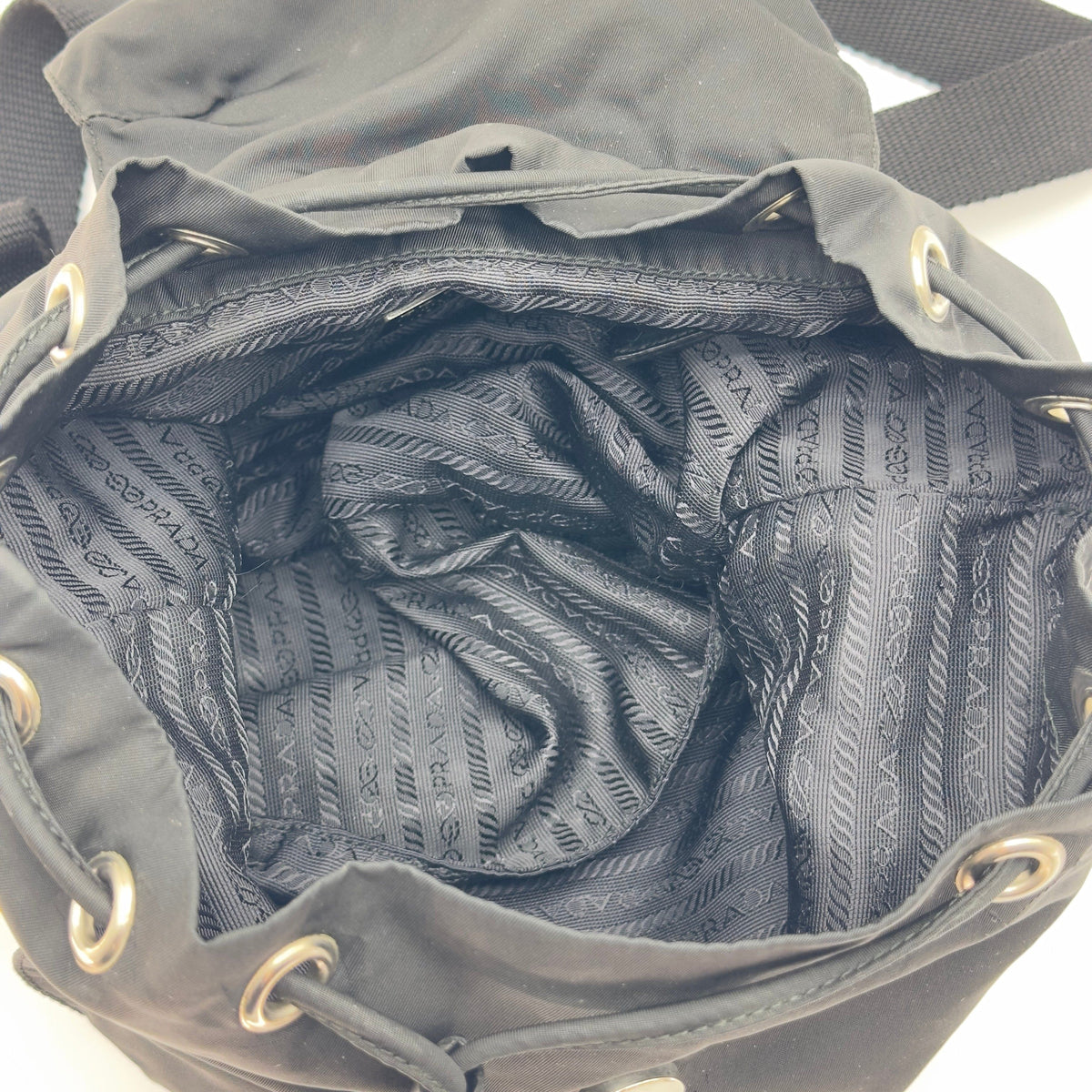 Prada Tessuto Nylon Vela Medium Black Backpack