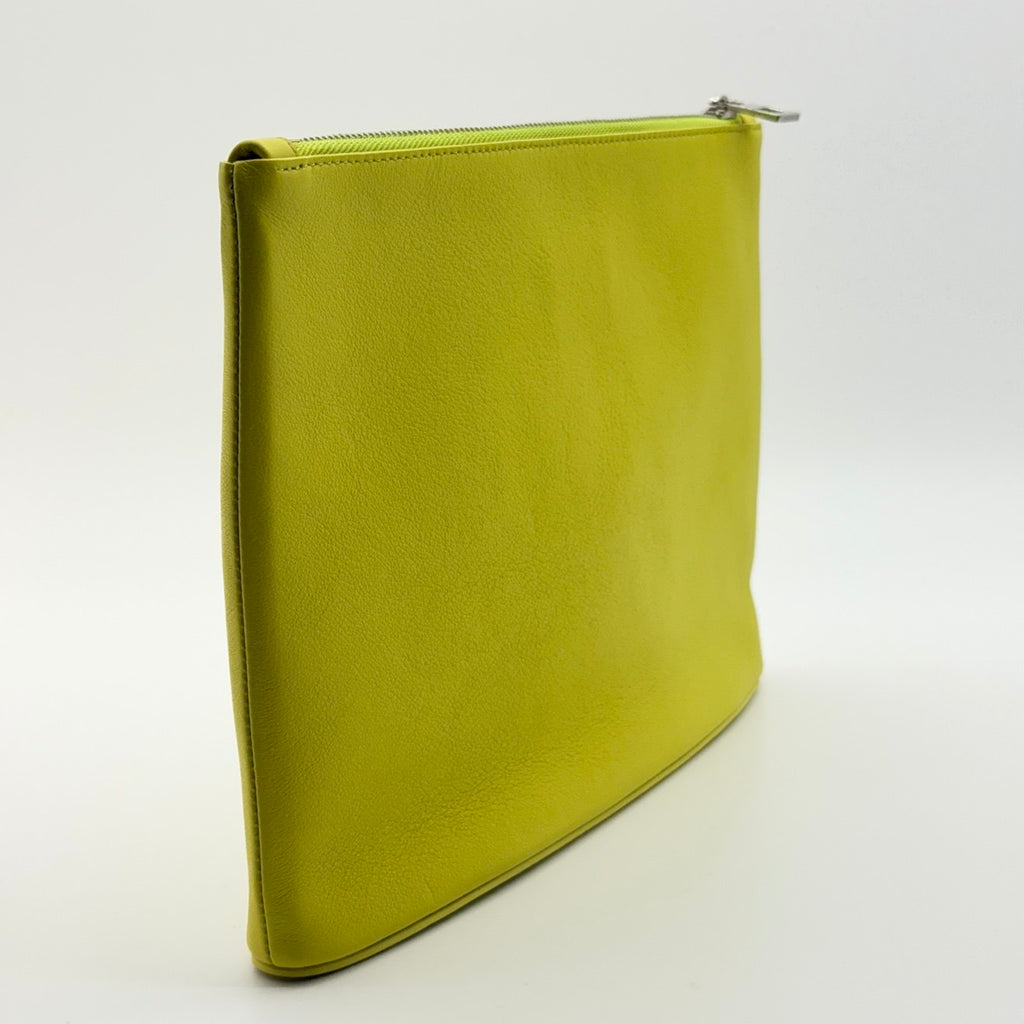 loewe mini pouch lime green leather