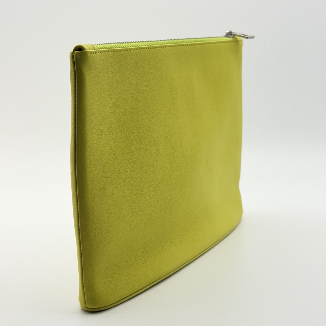 loewe mini pouch lime green leather