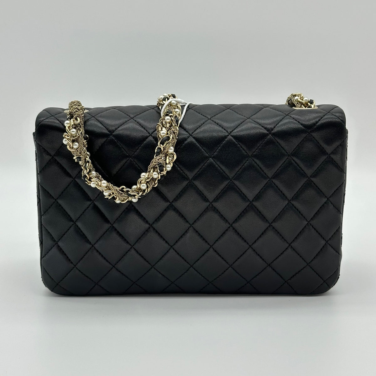 Chanel Westminster Matelasse Lambskin Faux Pearl Chain Shoulder Bag Black Gold Series