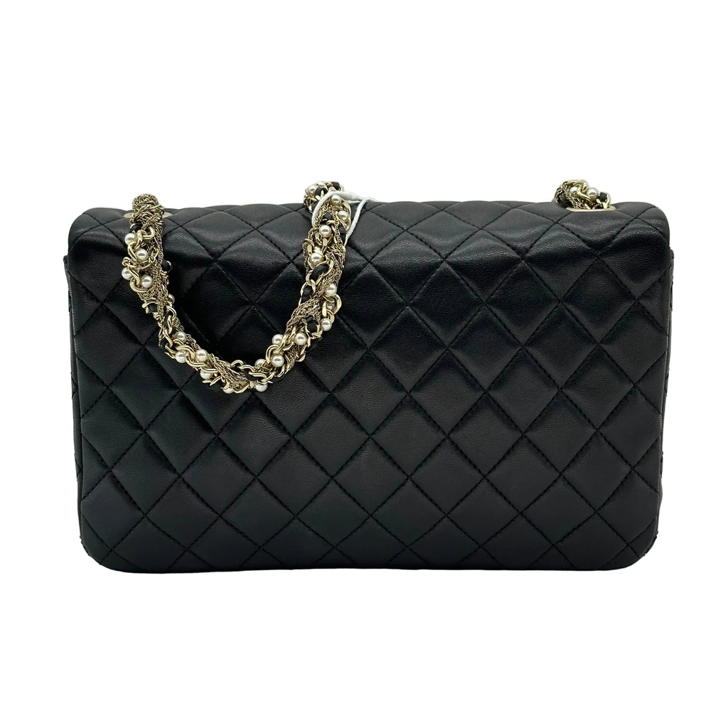 シャネル Westminster Matelasse ラムスキン Faux Pearl チェーン ショルダーバッグ ブラック ゴールド シリーズ