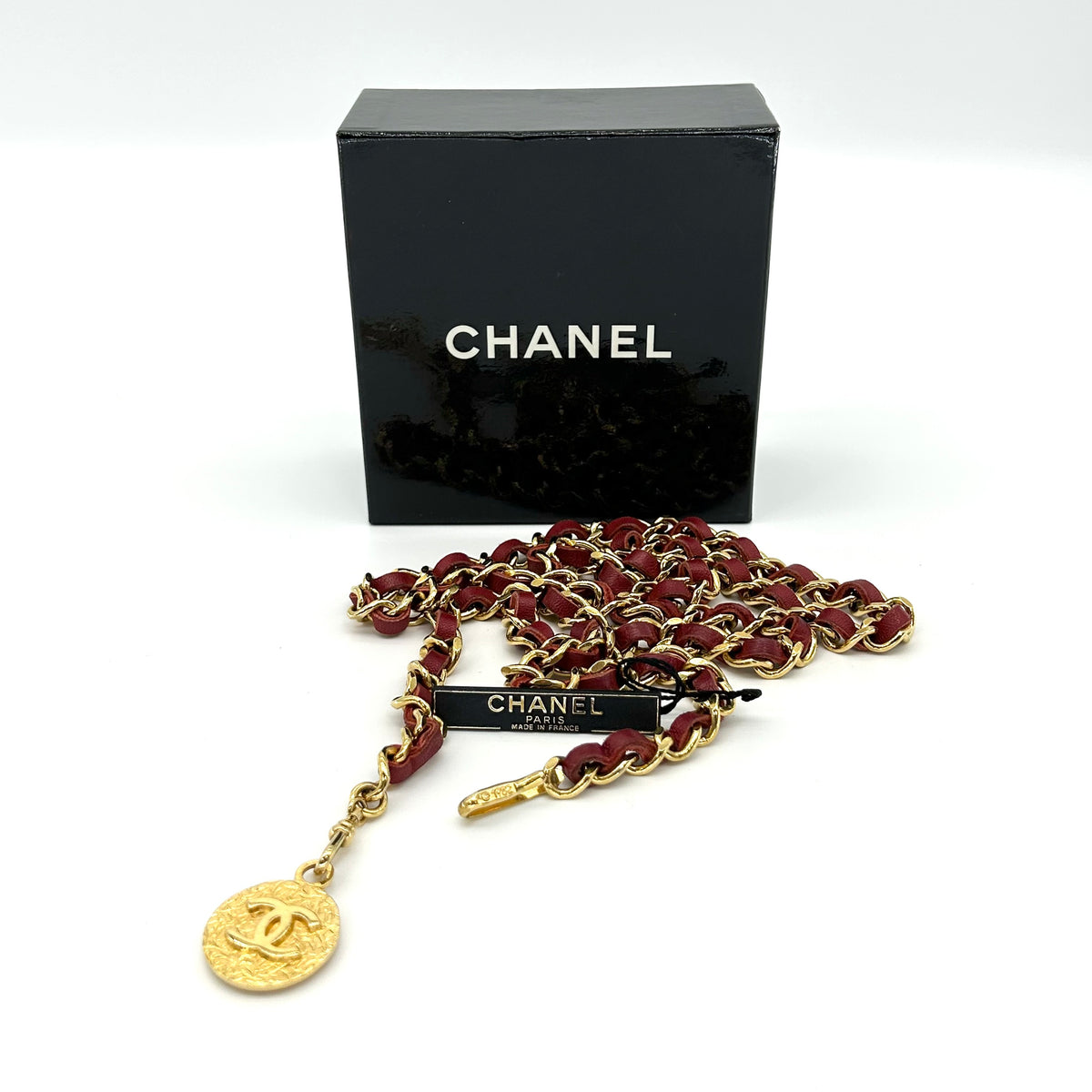 Chanel Coco Mark Ledergürtel rot