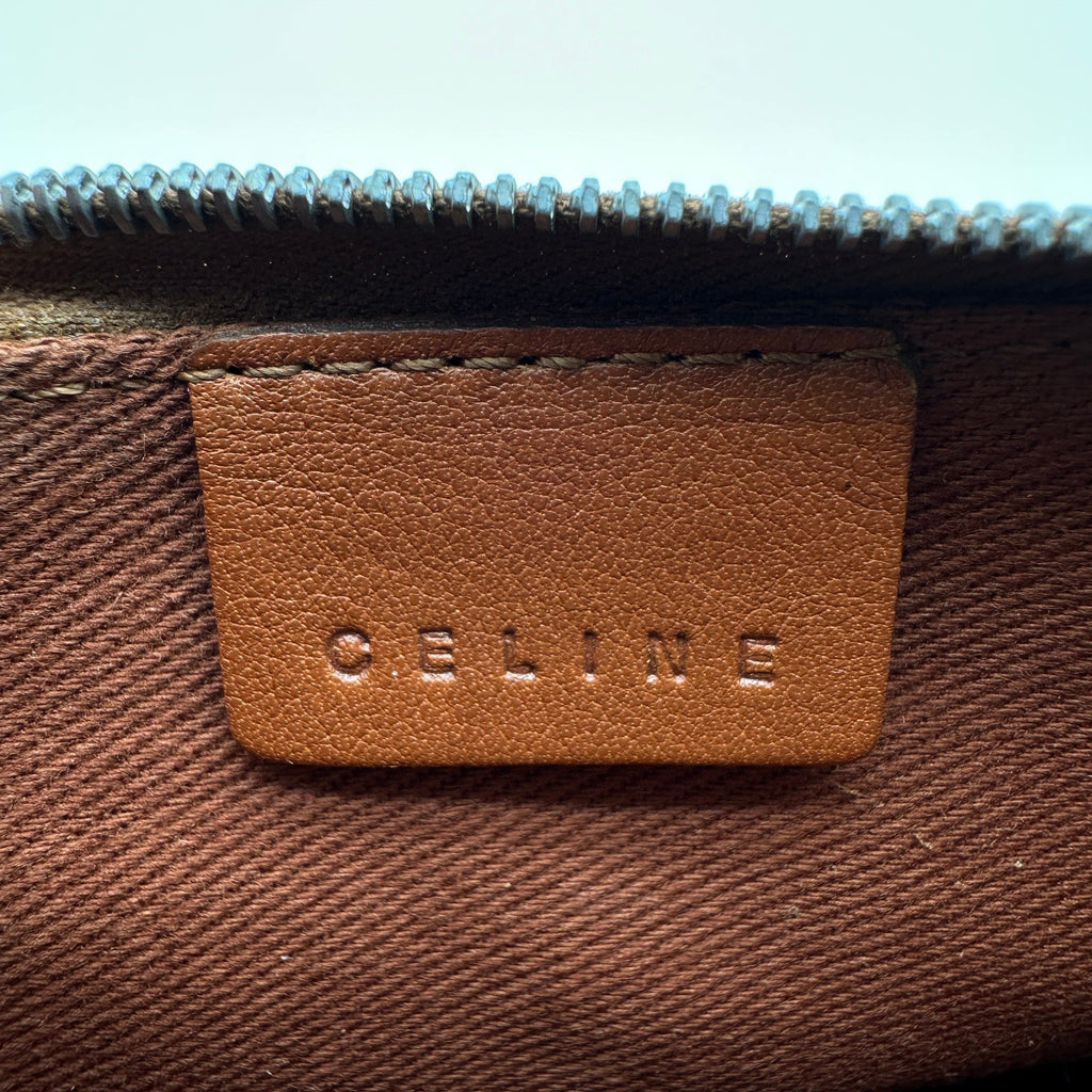 Celine Leather Macadam Logo Brown Coin Case
